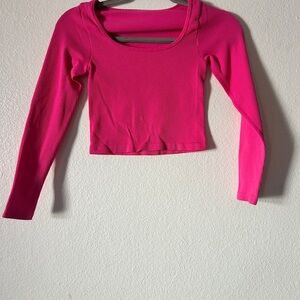 Vibrant Pink Ribbed Crop Top